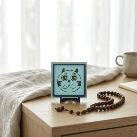 Şaşkın Kedi Figürlü Çağdaş Tasarım Masaüstü Objesi, Ev ve Ofisiniz İçin Eğlenceli Bir Dekor 10x10 cm