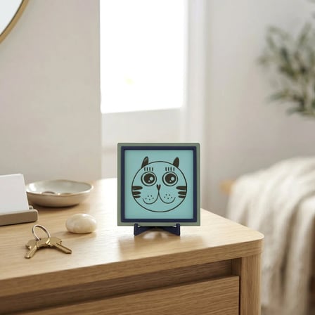 Şaşkın Kedi Figürlü Çağdaş Tasarım Masaüstü Objesi, Ev ve Ofisiniz İçin Eğlenceli Bir Dekor 10x10 cm
