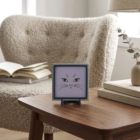 Kedi Yüzü Temalı Şık Dekoratif Obje, Yaşam Alanınız İçin Duruşuyla Fark Yaratan Bir Hediye 10x10 cm
