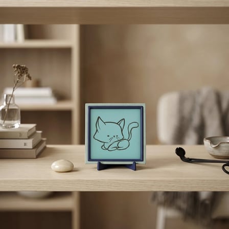 Kedi Figürlü Çağdaş Tasarım Masaüstü Objesi, Ev ve Ofisiniz İçin Eğenceli ve Estetik Dekor 10x10 cm