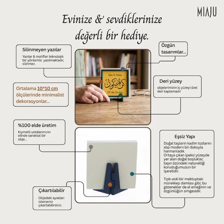 Kalpli Pati İzli Özel Tasarım Dekoratif Obje, Yaşam Alanınız İçin Anlamlı ve Modern Armağan 10x10 cm
