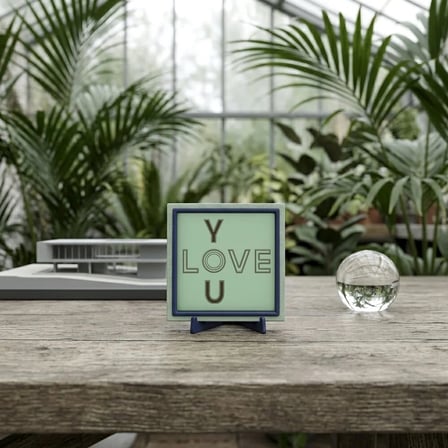 Minimalist Love You Tasarımlı Dekoratif Obje, Sevdikleriniz İçin Modern ve Şık Hediye 10x10 cm