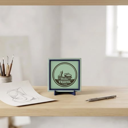 Klasik Scooter Silüetli Dekoratif Parça, Yaşam Alanınıza Retro ve Modern Bir Dokunuş 10x10 cm
