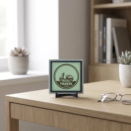 Klasik Scooter Silüetli Dekoratif Parça, Yaşam Alanınıza Retro ve Modern Bir Dokunuş 10x10 cm