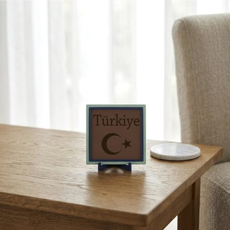 Türkiye Temalı Modern Dekoratif Obje, Yaşam Alanınıza Zarif Bir Vurgu Katan Anlamlı Aksesuar 10x10cm
