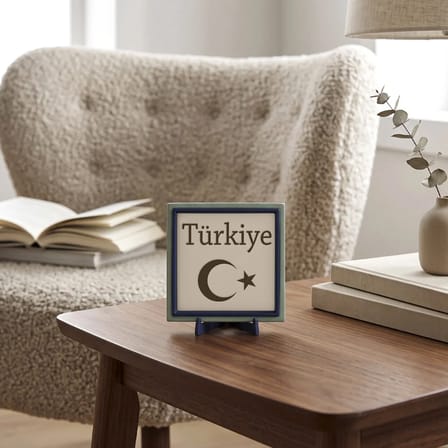 Ay Yıldız Temalı Modern Dekoratif Obje, Yaşam Alanınıza Zarafet Katan Şık Masaüstü Aksesuarı 10x10cm