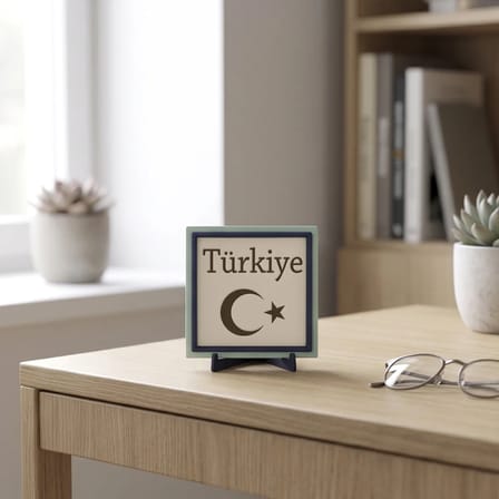 Ay Yıldız Temalı Modern Dekoratif Obje, Yaşam Alanınıza Zarafet Katan Şık Masaüstü Aksesuarı 10x10cm