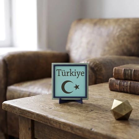 Türkiye Silüetli Şık Dekoratif Parça, Yaşam Alanınızın Enerjisini Yükselten Modern Tasarım 10x10 cm