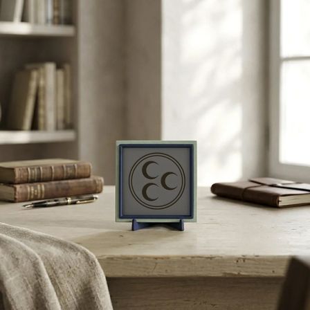 Modern Üç Hilal Görselli Dekoratif Aksesuar, Çalışma Masanıza Güçlü ve Şık Bir Dokunuş 10x10 cm
