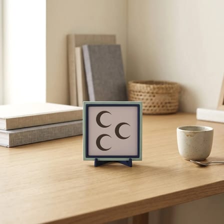 Üç Hilal Motifli Şık Dekorasyon Objesi, Minimalist Çizgilere Sahip Masaüstü Aksesuarı 10x10 cm