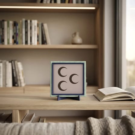 Üç Hilal Motifli Şık Dekorasyon Objesi, Minimalist Çizgilere Sahip Masaüstü Aksesuarı 10x10 cm