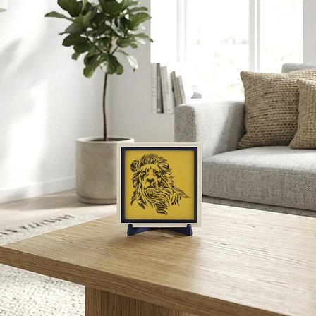 Modern Aslan Temalı Dekoratif Aksesuar, Ev ve Ofis İçin Minimalist Masaüstü Süsü 10x10 cm