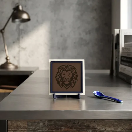Aslan Motifli Modern Dekoratif Obje, Ev ve Ofis Dekorasyonu İçin Asil Masaüstü Aksesuarı 10x10 cm