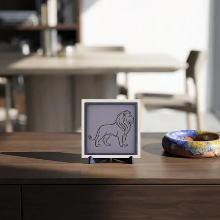 Ayakta Aslan Figürlü Zarif Dekoratif Aksesuar, Modern ve Asil Duruşuyla Çalışma Masası İçin 10x10 cm