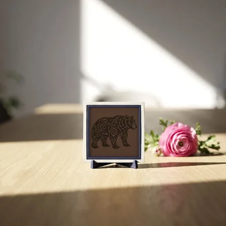 Ayı Motifli Modern Tasarım Dekoratif Obje, Ev ve Ofis İçin Zarif Aksesuar 10x10 cm