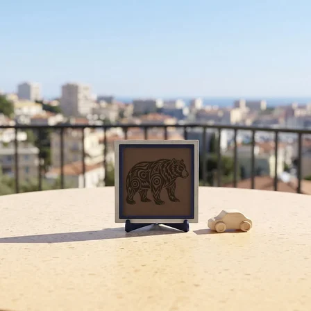 Ayı Motifli Modern Tasarım Dekoratif Obje, Ev ve Ofis İçin Zarif Aksesuar 10x10 cm