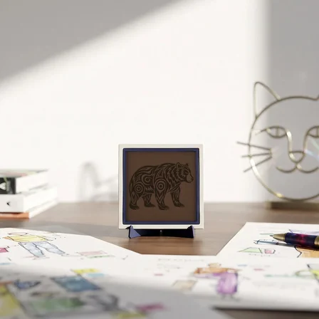 Ayı Motifli Modern Tasarım Dekoratif Obje, Ev ve Ofis İçin Zarif Aksesuar 10x10 cm