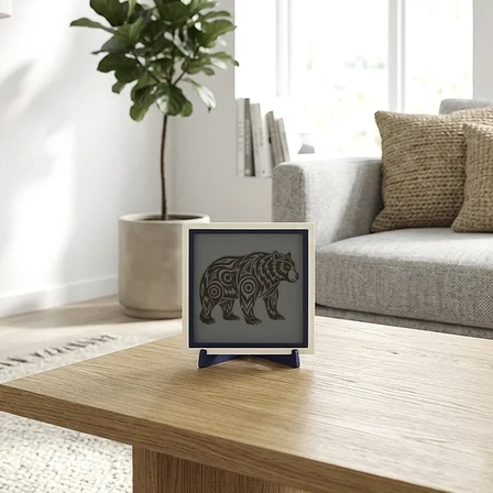 Ayı Formlu Modern Dekoratif Obje, Estetik ve Doğa Esintisi Katan Masaüstü Aksesuarı 10x10 cm
