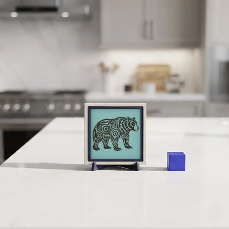Ayı Simgeli Çağdaş Tasarım Masaüstü Objesi, Ev ve Ofisiniz İçin Modern ve Estetik Bir Dekor 10x10 cm