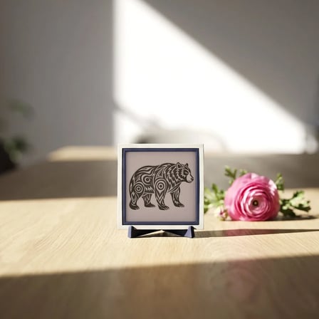 Ayı Figürlü Zarif Dekoratif Aksesuar, Modern ve Güçlü Duruşuyla Çalışma Masası İçin 10x10 cm