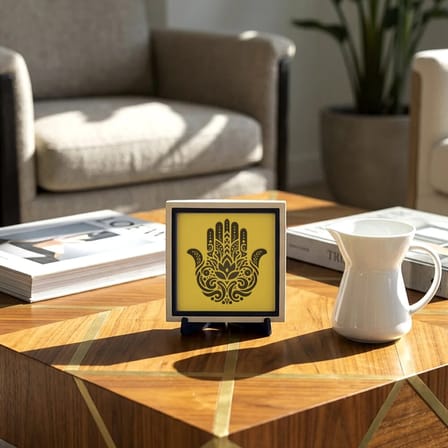 Hamsa Figürlü Modern Dekoratif Obje, Sevdiklerinize Değer Katacak Şık Bir Armağan 10x10 cm