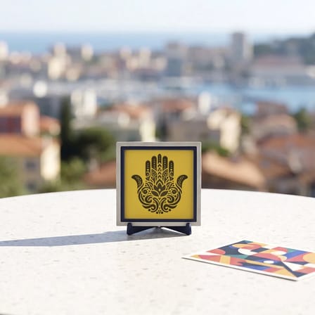 Hamsa Figürlü Modern Dekoratif Obje, Sevdiklerinize Değer Katacak Şık Bir Armağan 10x10 cm