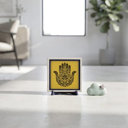 Hamsa Figürlü Modern Dekoratif Obje, Sevdiklerinize Değer Katacak Şık Bir Armağan 10x10 cm