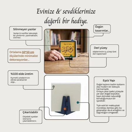 Modern Hamsa Silüetli Masaüstü Aksesuarı, Sevdikleriniz İçin Anlamlı ve Şık Hediye 10x10 cm