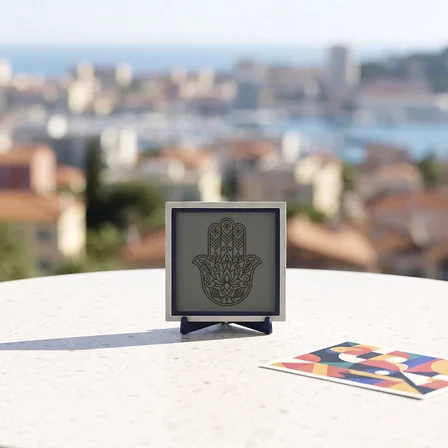 Estetik Hamsa Figürlü Dekoratif Parça, Çalışma Alanlarınıza Zarafet Katan Tasarım 10x10 cm