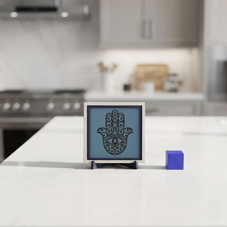 Mistik Hamsa Silüetli Dekoratif Parça, Çalışma Masanız İçin Modern Aksesuar 10x10 cm