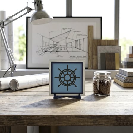 Deniz Temalı Modern Dekoratif Obje, Ofis ve Ev İçin Anlamlı ve Estetik Hediye 10x10 cm