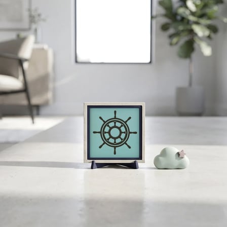 Gemi Dümeni Temalı Modern Dekoratif Obje, Ofis ve Ev Dekoru İçin Karakterli Bir Seçim 10x10 cm