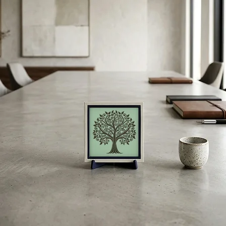 Ağaç Figürlü Modern Dekoratif Obje, Çalışma Masanız İçin Şık Bir Parça 10x10 cm