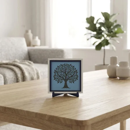Hayat Ağacı Silüetli Modern Dekoratif Obje, Ev ve Ofis İçin Anlamlı Aksesuar 10x10 cm