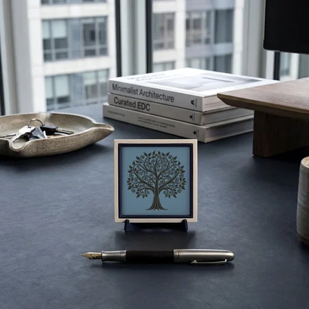 Hayat Ağacı Silüetli Modern Dekoratif Obje, Ev ve Ofis İçin Anlamlı Aksesuar 10x10 cm