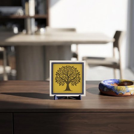 Hayat Ağacı Temalı Modern Masaüstü Objesi, Sevdiklerinize Güç ve Şıklık Sunan Armağan 10x10 cm