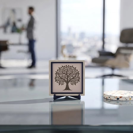 Hayat Ağacı Motifli Zarif Dekoratif Obje, Ev ve Ofisiniz İçin Modern ve Anlamlı Bir Detay 10x10 cm