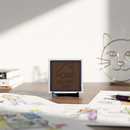 Home Sweet Home Motifli Modern Dekoratif Obje, Yaşam Alanınıza Sıcaklık Katan Tasarım 10x10 cm