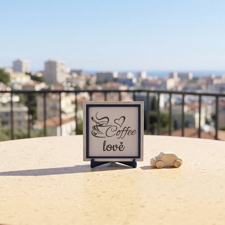 Minimalist Kahve Figürlü Modern Dekoratif Obje, Kahve Köşenize Asalet Katan Tasarım 10x10 cm