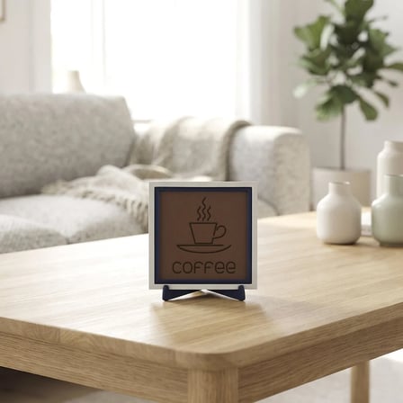 Coffee Tasarımlı Modern Dekoratif Obje, Kahve Köşeleri İçin Şık Bir Tamamlayıcı 10x10 cm