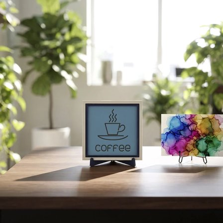 Coffee Yazılı Çağdaş Dekoratif Obje, Ev ve Ofisiniz İçin Zarif Bir Aksesuar 10x10 cm