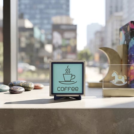 Modern Coffee Motifli Dekoratif Parça, Çalışma Masanıza Enerji Katan Zarif Detay 10x10 cm