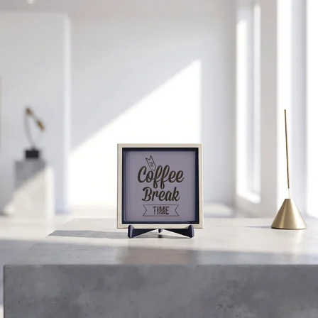 Şık Tasarım Coffee Break Time Dekoratif Obje, Ofis ve Ev Dekoru İçin Modern Bir Parça 10x10 cm