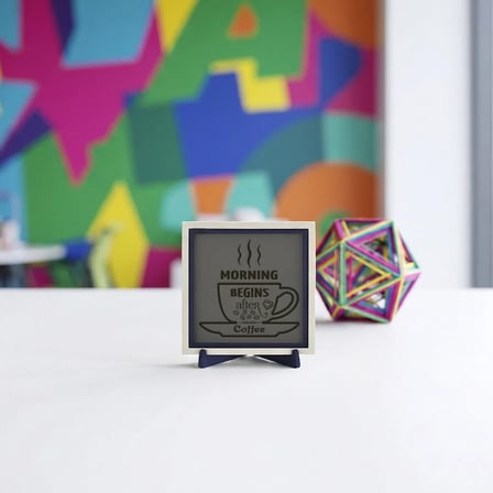 Kahve Temalı Şık Dekoratif Obje, Yaşam Alanınıza Enerji Katan Modern Bir Dokunuş 10x10 cm