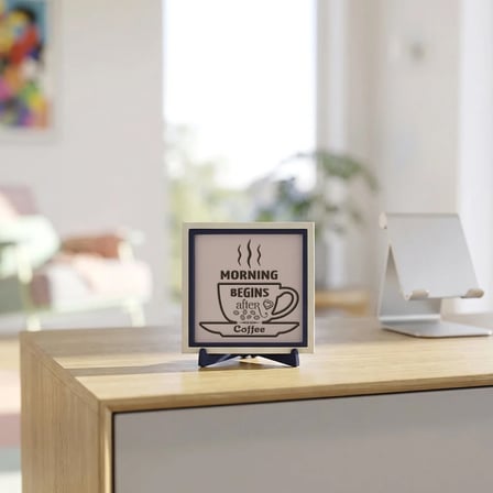 Minimalist Kahve Temalı Modern Dekoratif Parça, Çalışma Masanız İçin Modern Bir Seçim 10x10 cm