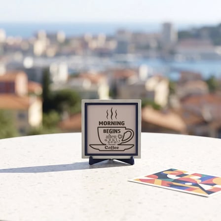 Minimalist Kahve Temalı Modern Dekoratif Parça, Çalışma Masanız İçin Modern Bir Seçim 10x10 cm