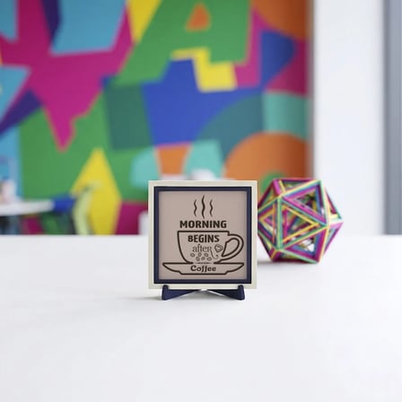 Minimalist Kahve Temalı Modern Dekoratif Parça, Çalışma Masanız İçin Modern Bir Seçim 10x10 cm