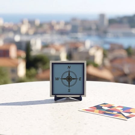 Modern Pusula Figürlü Dekoratif Parça, Yaşam Alanınıza Macera Katan Dokunuş 10x10 cm