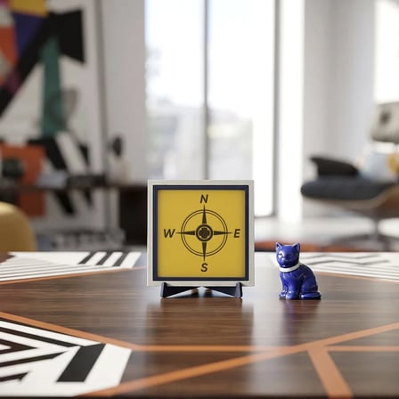 Minimalist Pusula Simgeli Dekoratif Obje, Yaşam Alanınıza Enerji Katan Tasarım 10x10 cm