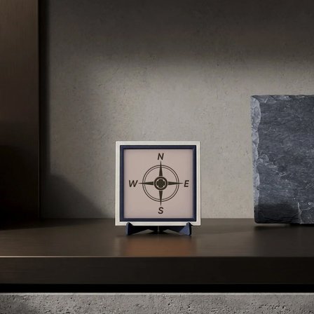 Pusula Temalı Estetik Dekoratif Obje, İç Mekanlara Modernlik Katan Detay 10x10 cm